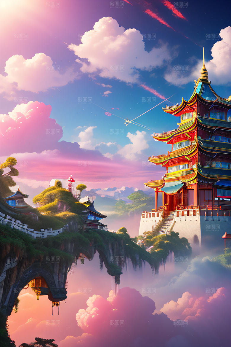 超现实梦幻仙境中的奇妙空间艺术