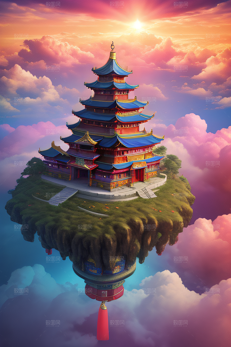 超现实梦幻仙境中的奇妙空间艺术