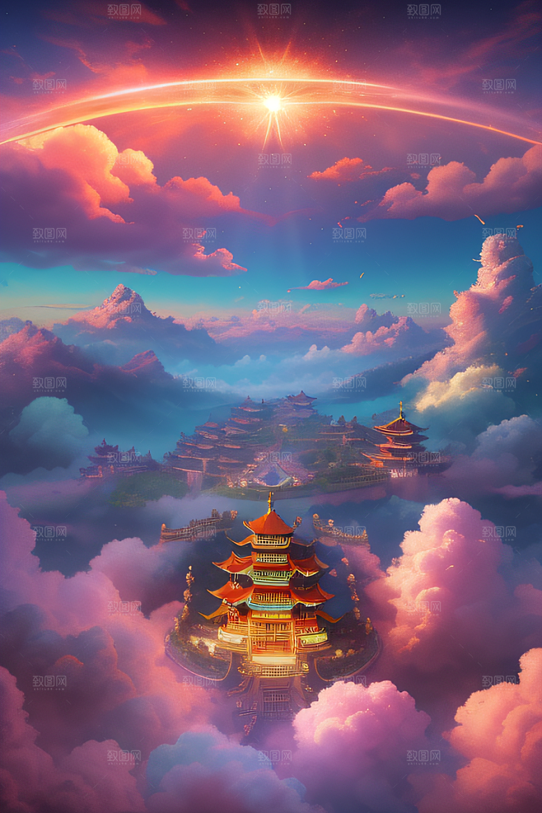 超现实梦幻仙境中的奇妙空间艺术