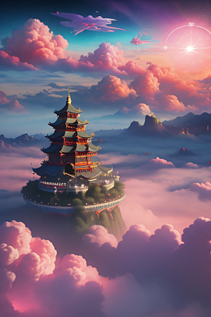 超现实梦幻仙境中的奇妙空间艺术
