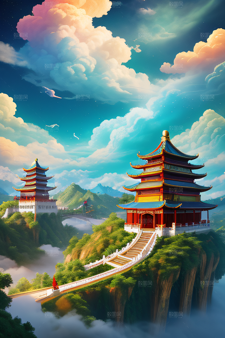 梦幻仙境中国神话的壮丽画卷