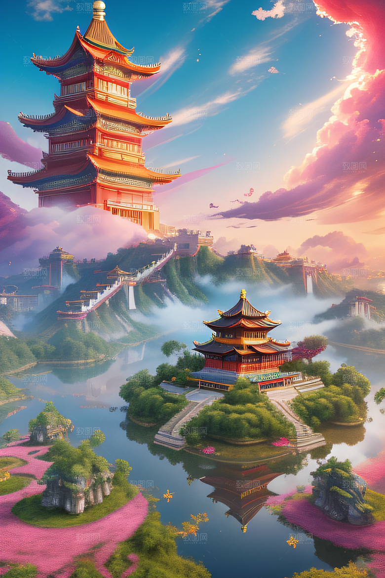 超梦幻场景立体艺术中的仙境奇观