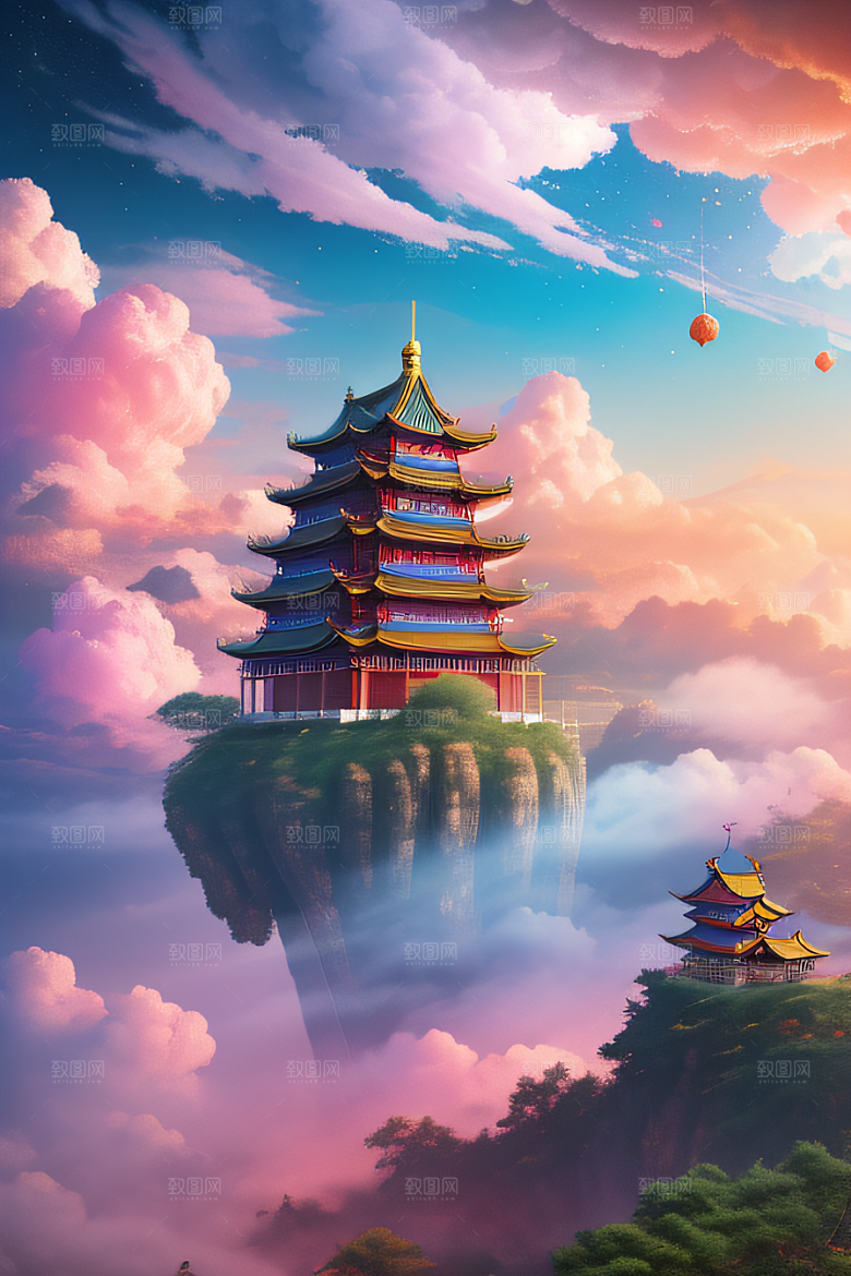 超梦幻场景立体艺术中的仙境奇观
