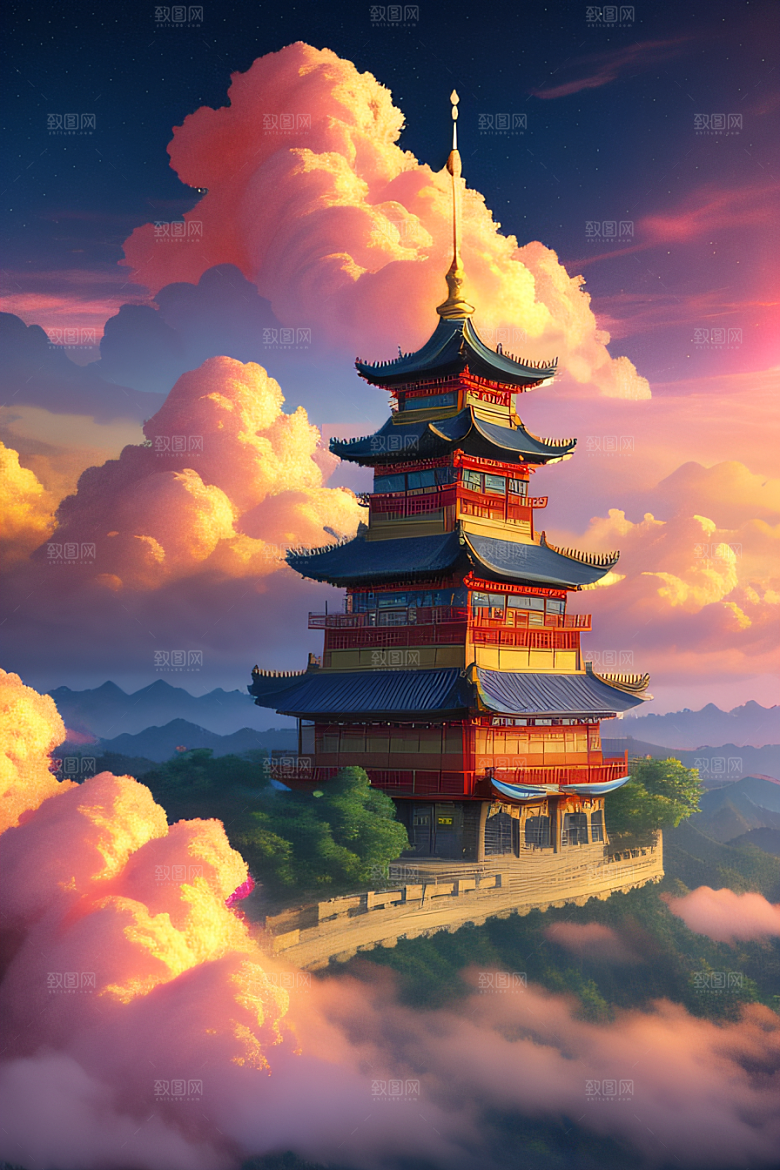 神圣光芒仙境中的壮丽景色