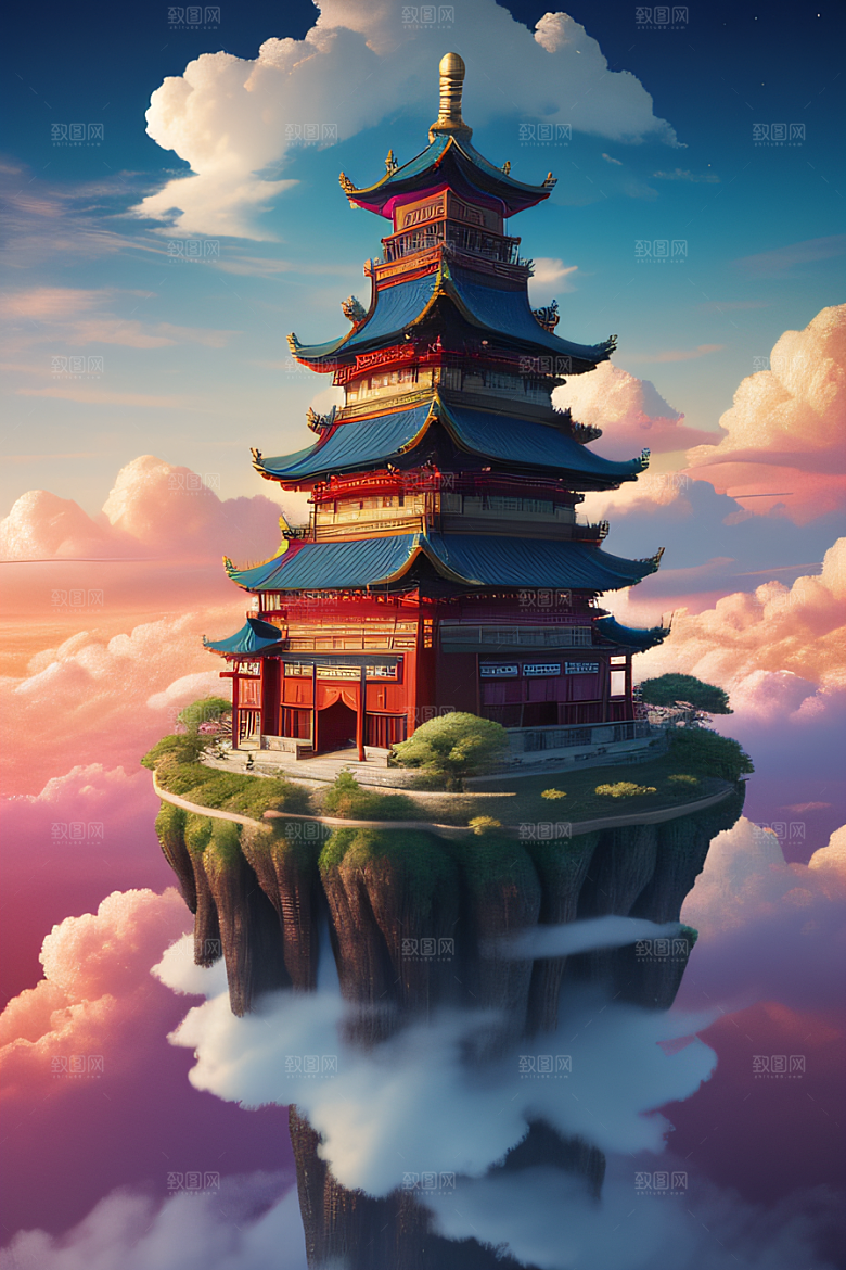 神圣光芒仙境中的壮丽景色