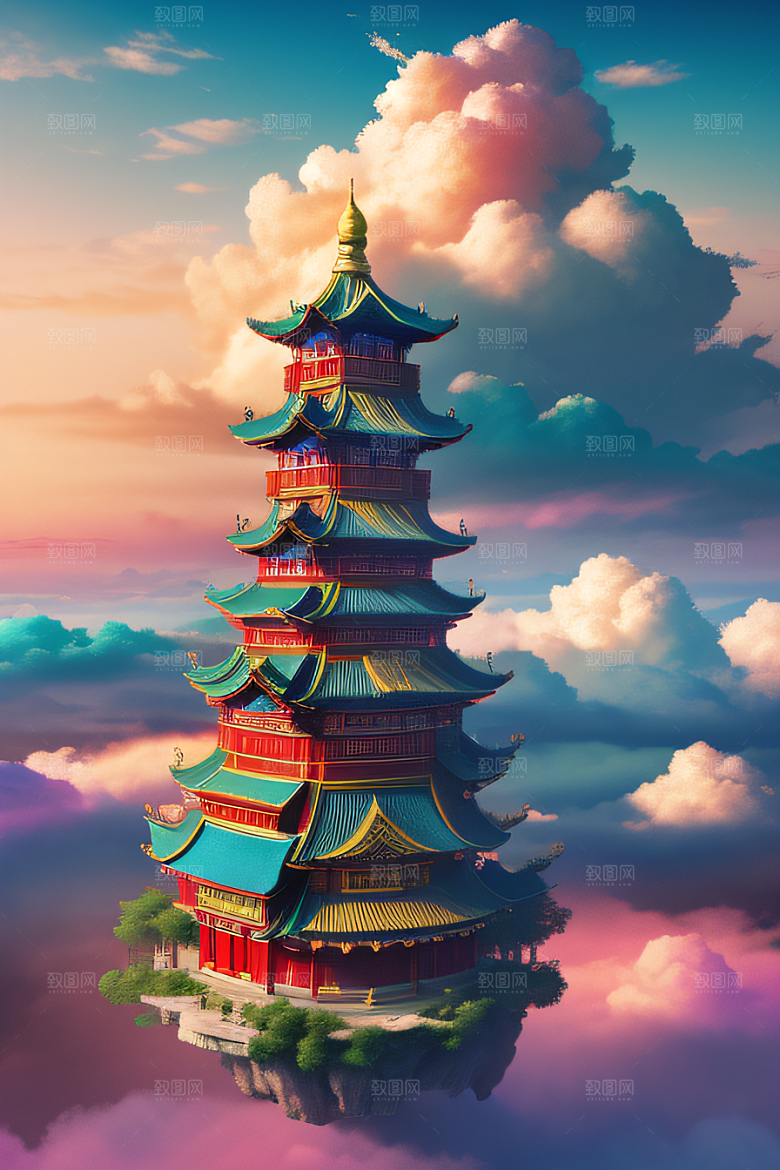 神圣光芒仙境中的壮丽景色