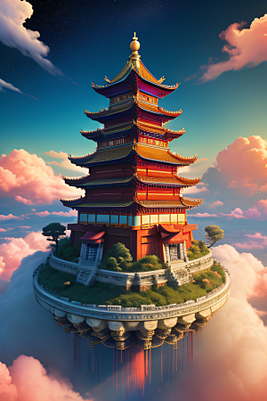 神圣光芒仙境中的壮丽景色