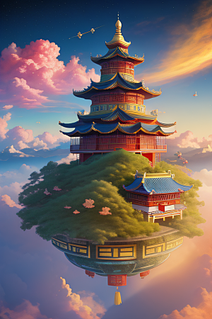神圣光芒仙境中的壮丽景色