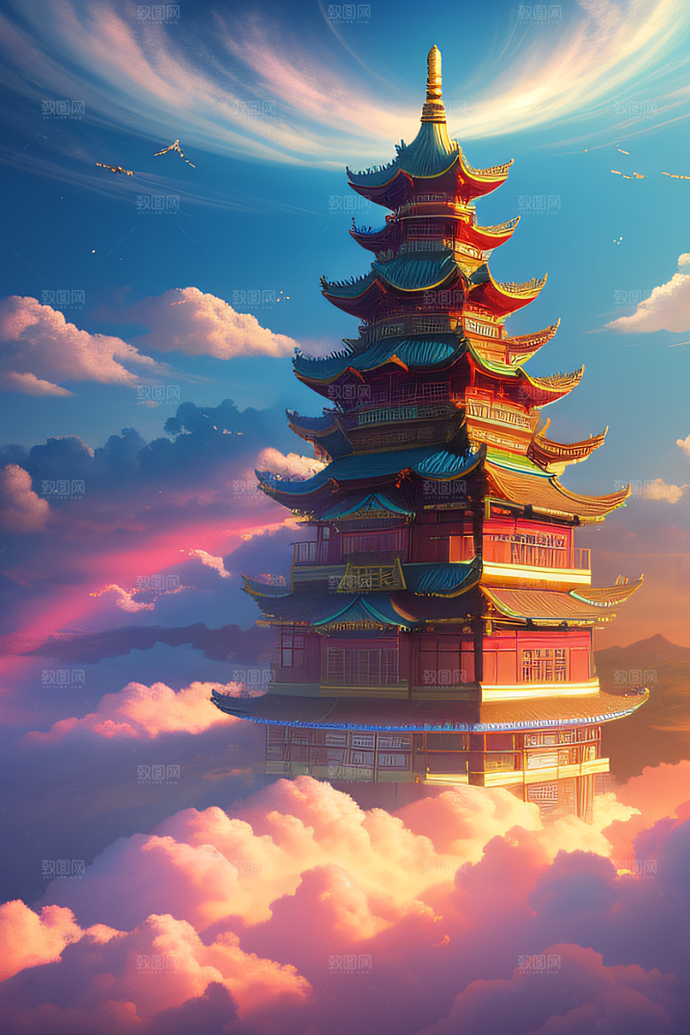 神圣光芒仙境中的壮丽景色