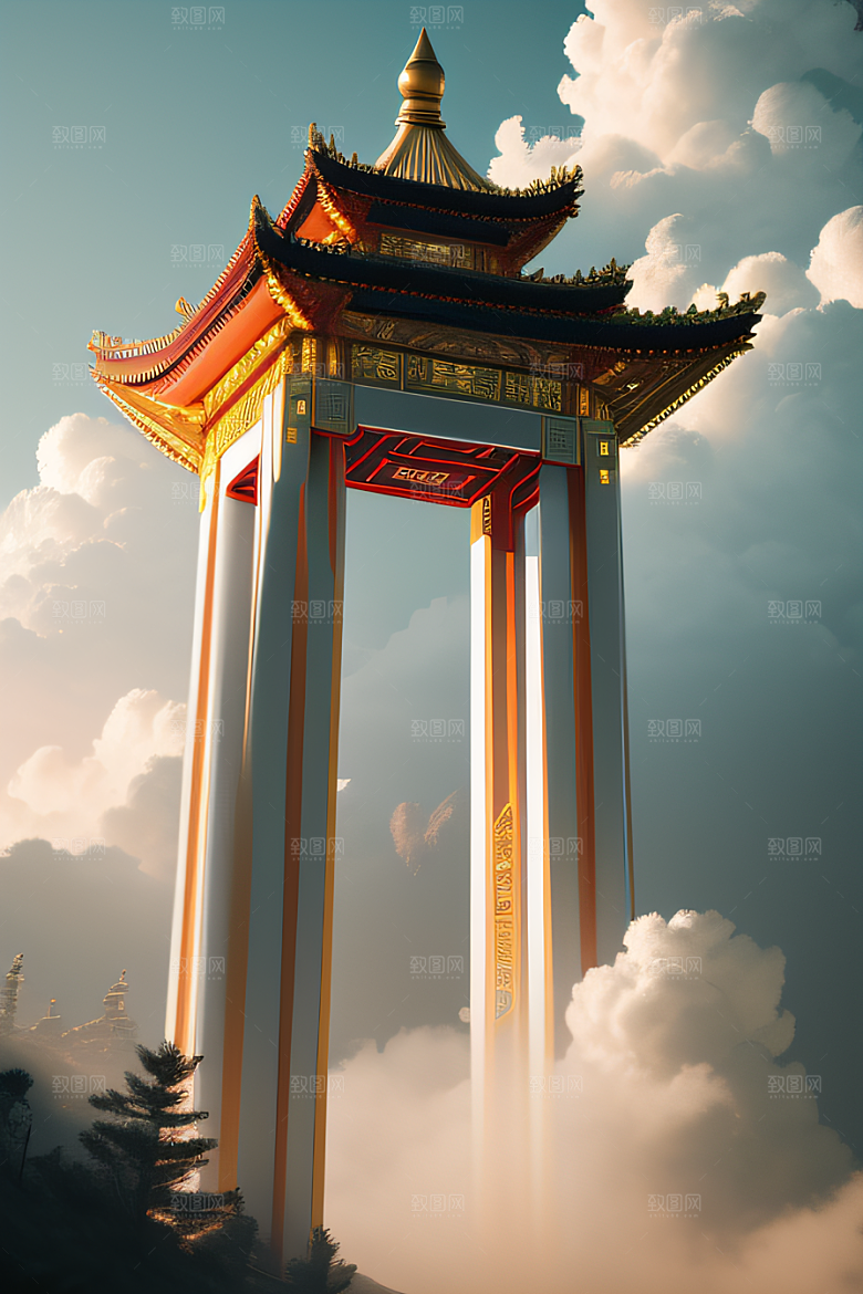 烟云缭绕雾气与云朵的壮丽仙境