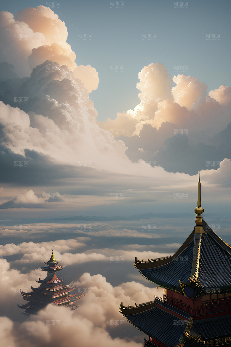 梦幻风景精致细节的中国宫殿之美