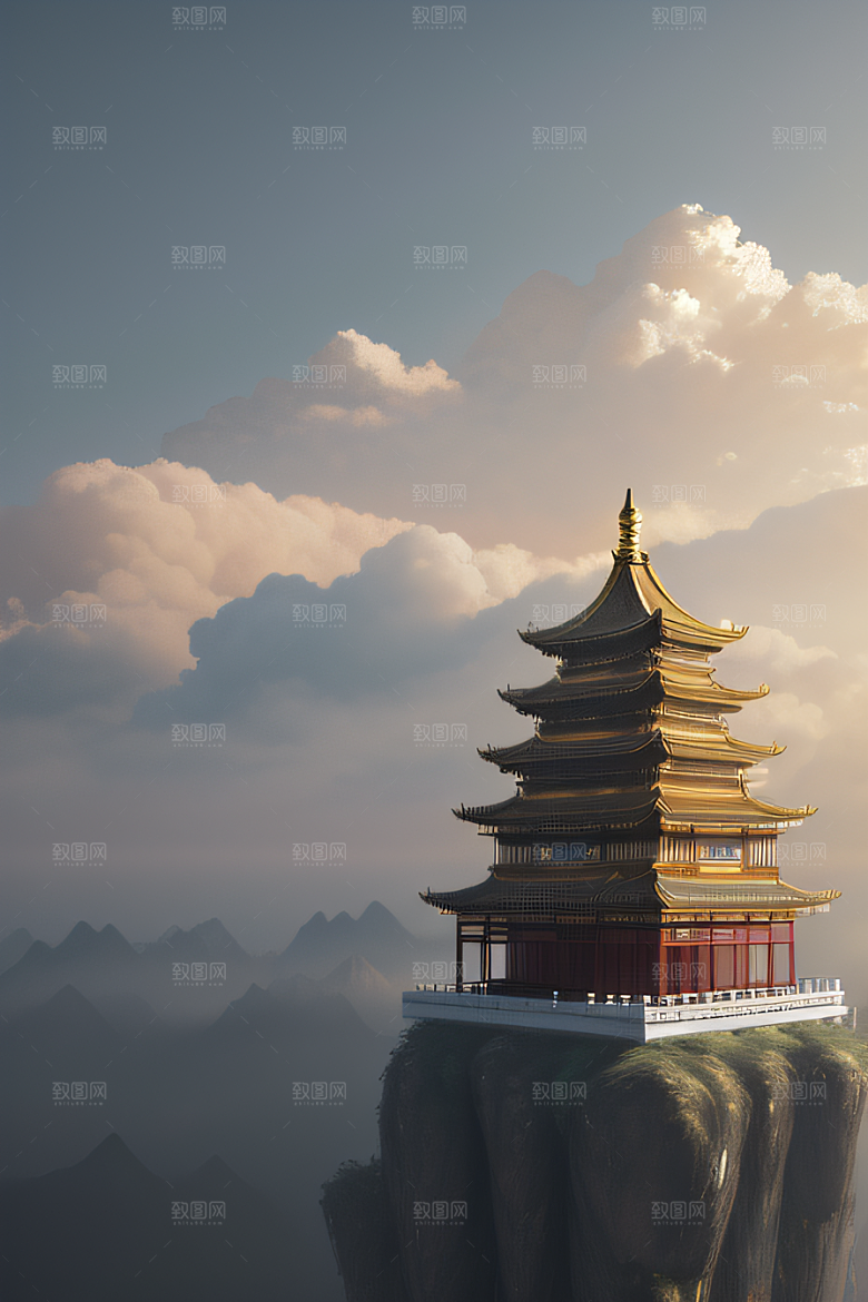 梦幻风景精致细节的中国宫殿之美