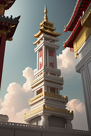 梦幻风景精致细节的中国宫殿之美