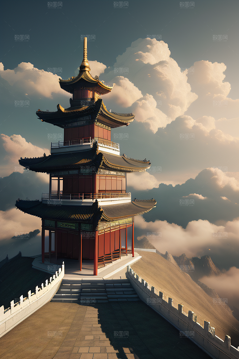 梦幻风景精致细节的中国宫殿之美