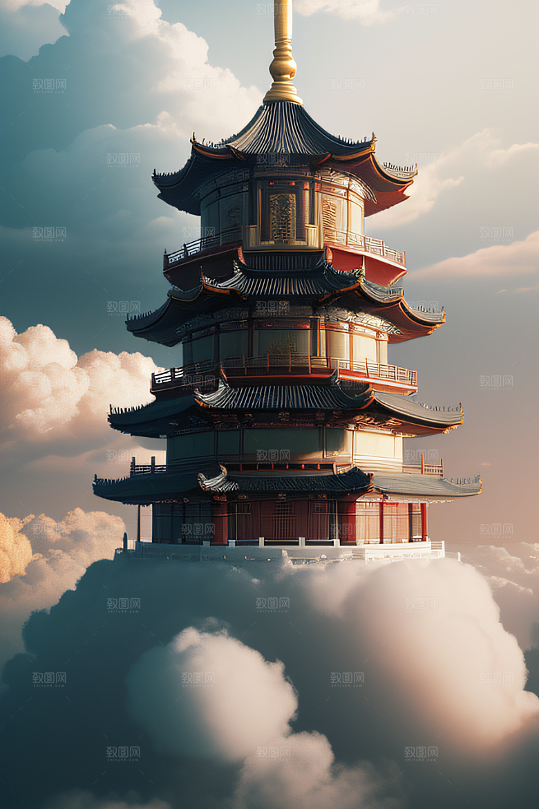 梦幻风景精致细节的中国宫殿之美