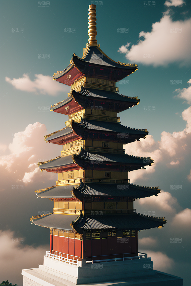 梦幻风景精致细节的中国宫殿之美