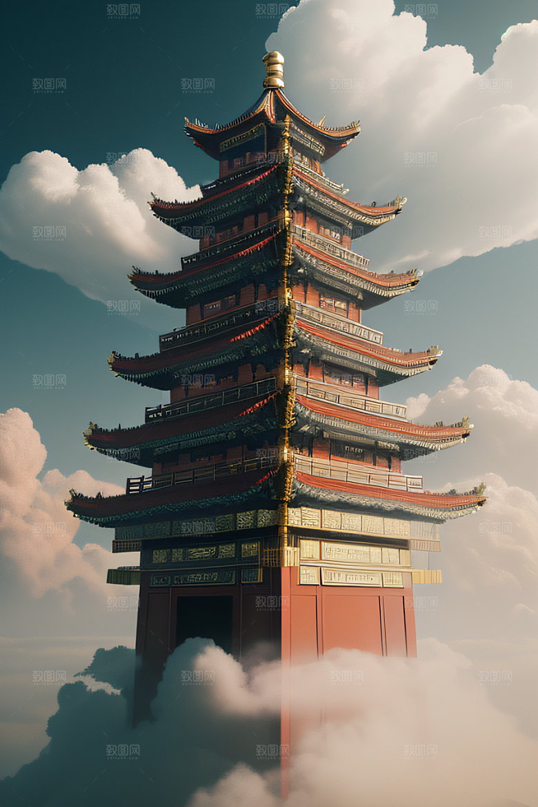 梦幻风景精致细节的中国宫殿之美