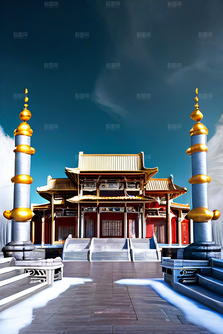 影像巧思宏伟构图的中国宫殿艺术