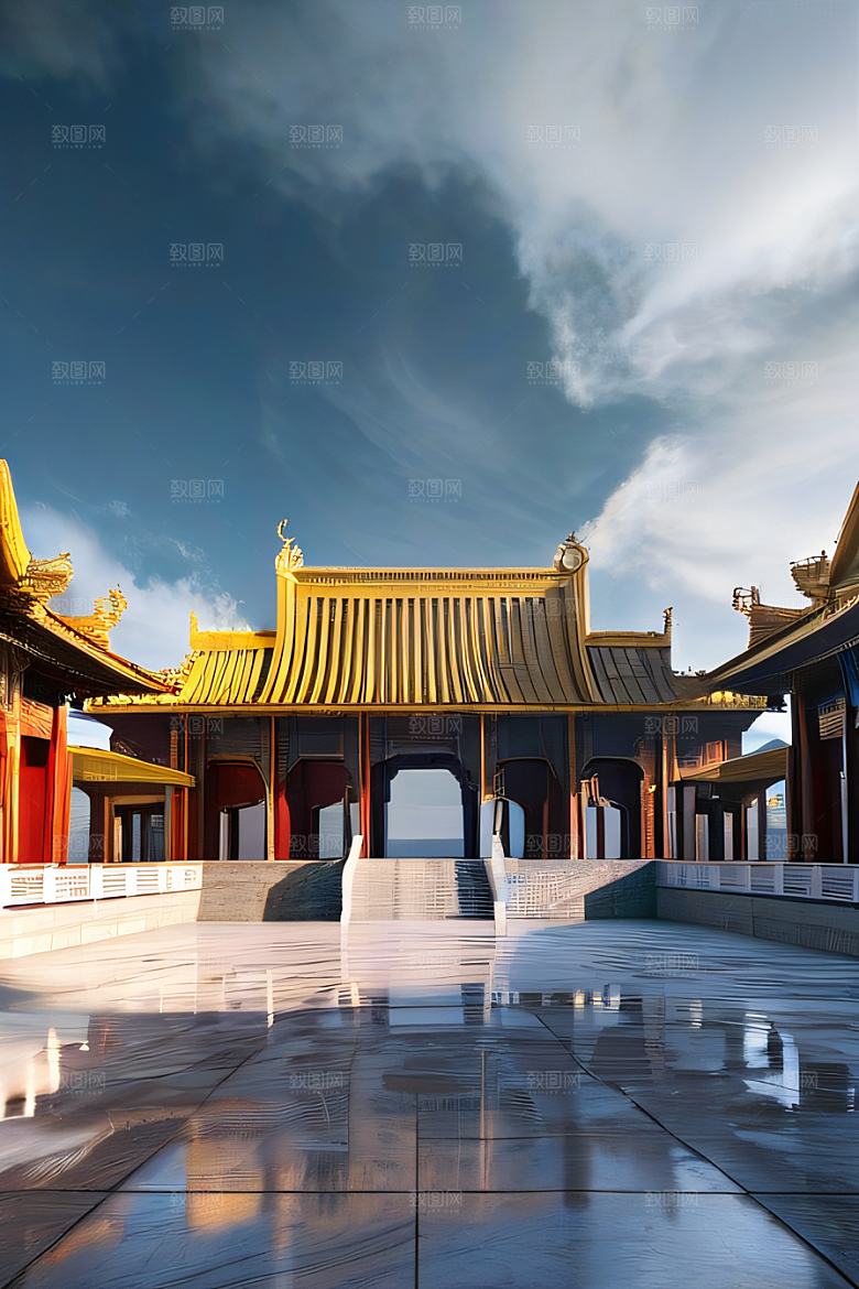 影像巧思宏伟构图的中国宫殿艺术