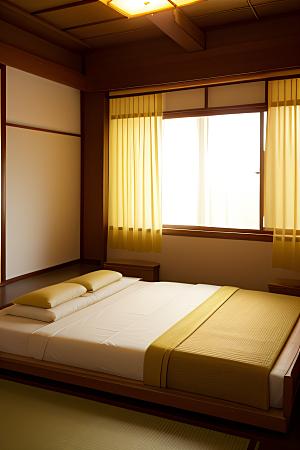 卧室展现纯净与和谐的和风空间