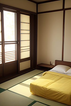 日式榻榻米卧室融入自然与文化的和谐空间