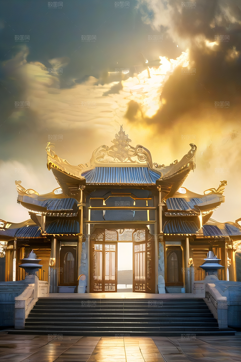 烟云缭绕雾气与云朵的壮丽仙境