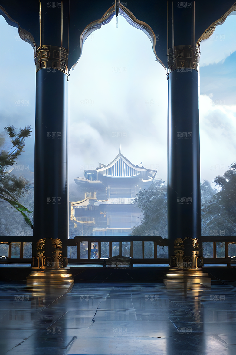 烟云缭绕雾气与云朵的壮丽仙境