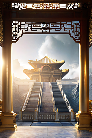 烟云缭绕雾气与云朵的壮丽仙境
