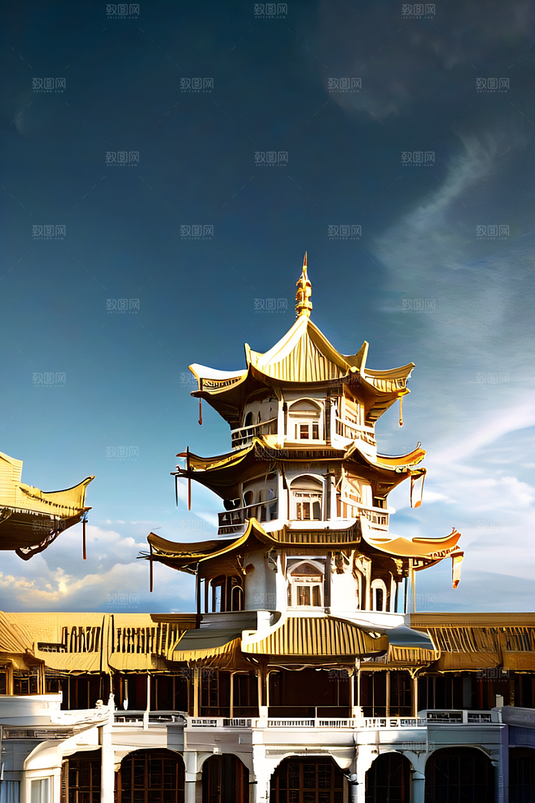 烟云缭绕雾气与云朵的壮丽仙境