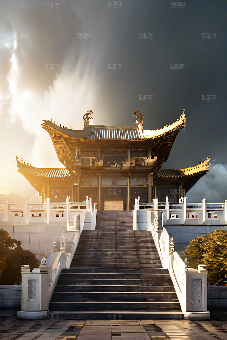 烟云缭绕雾气与云朵的壮丽仙境