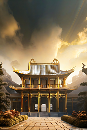 烟云缭绕雾气与云朵的壮丽仙境
