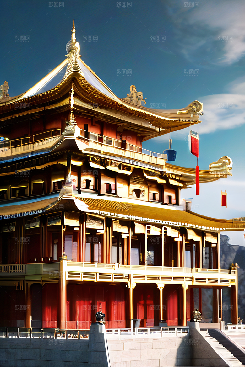 烟云缭绕雾气与云朵的壮丽仙境