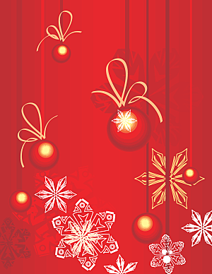红色手绘圣诞节背景