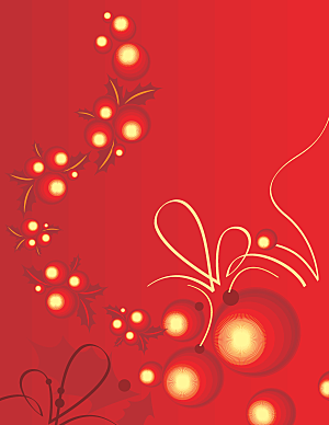 红色手绘圣诞节背景