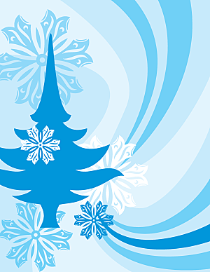 圣诞节蓝色雪花背景设计