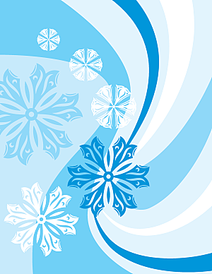 圣诞节蓝色雪花背景设计