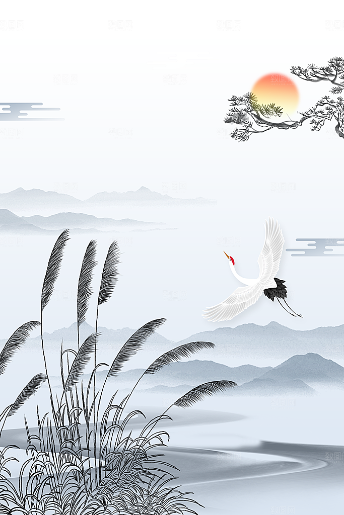 二十四节气节日背景插画海报