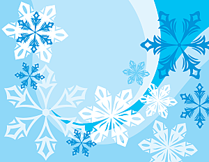 蓝色冬季雪花圣诞节海报背景