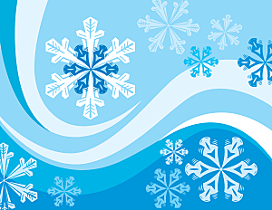 蓝色冬季雪花圣诞节海报背景