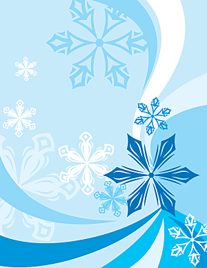蓝色雪花冬季圣诞节背景