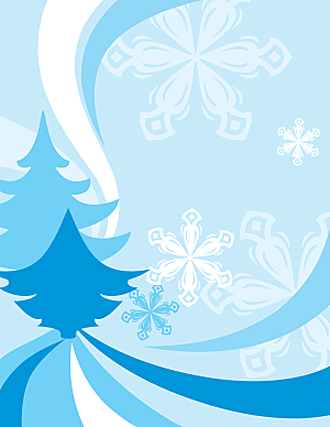 蓝色雪花冬季圣诞节背景