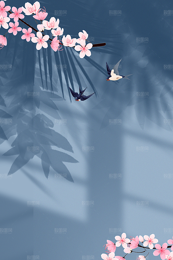 二十四节气节日背景插画海报