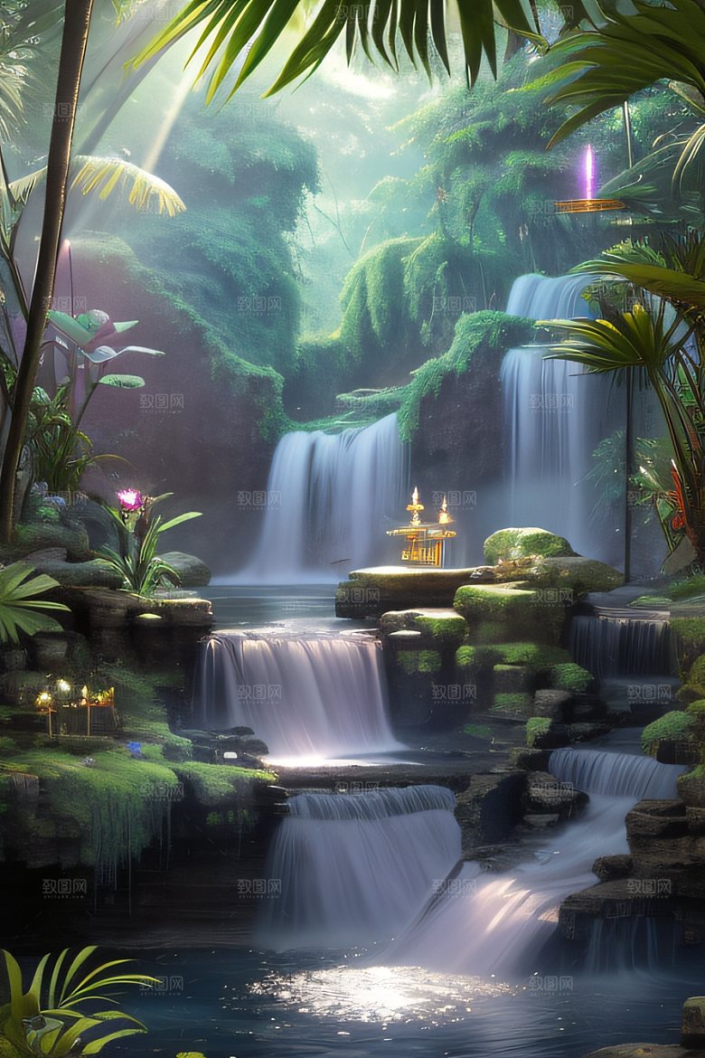 智能美丽紫水晶宫真实