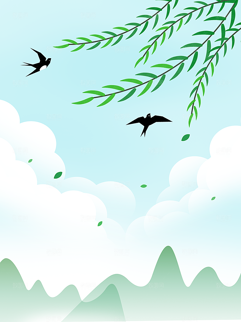 二十四节气节日背景插画海报