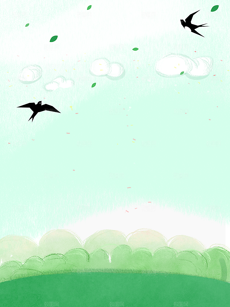 二十四节气节日背景插画海报