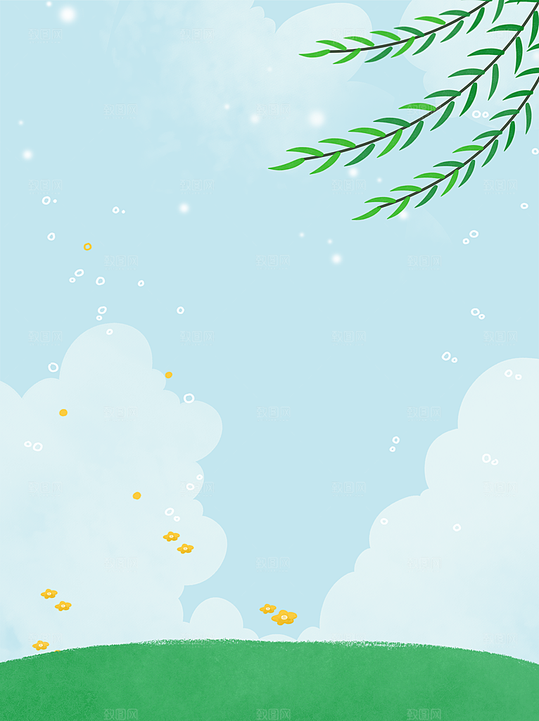二十四节气节日背景插画海报