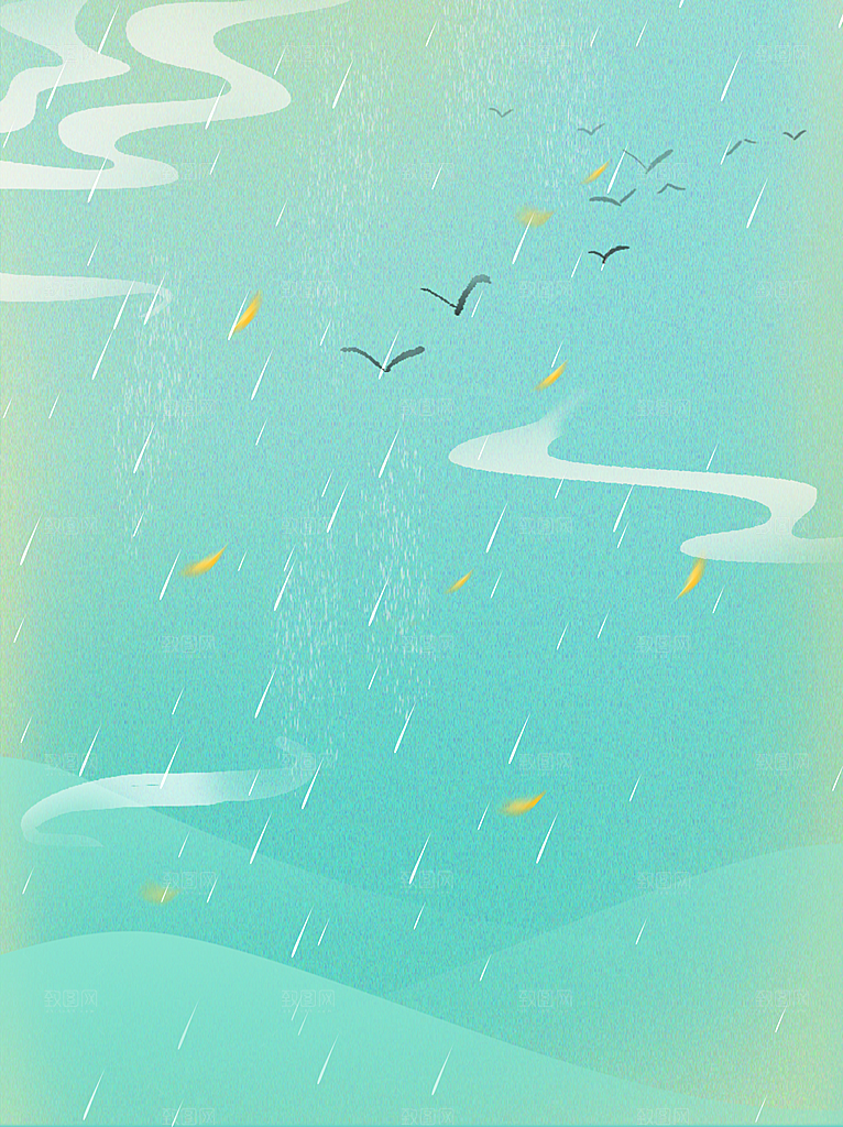 二十四节气节日背景插画海报