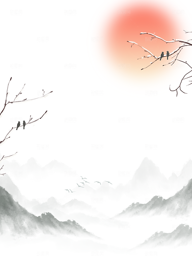 二十四节气节日背景插画海报