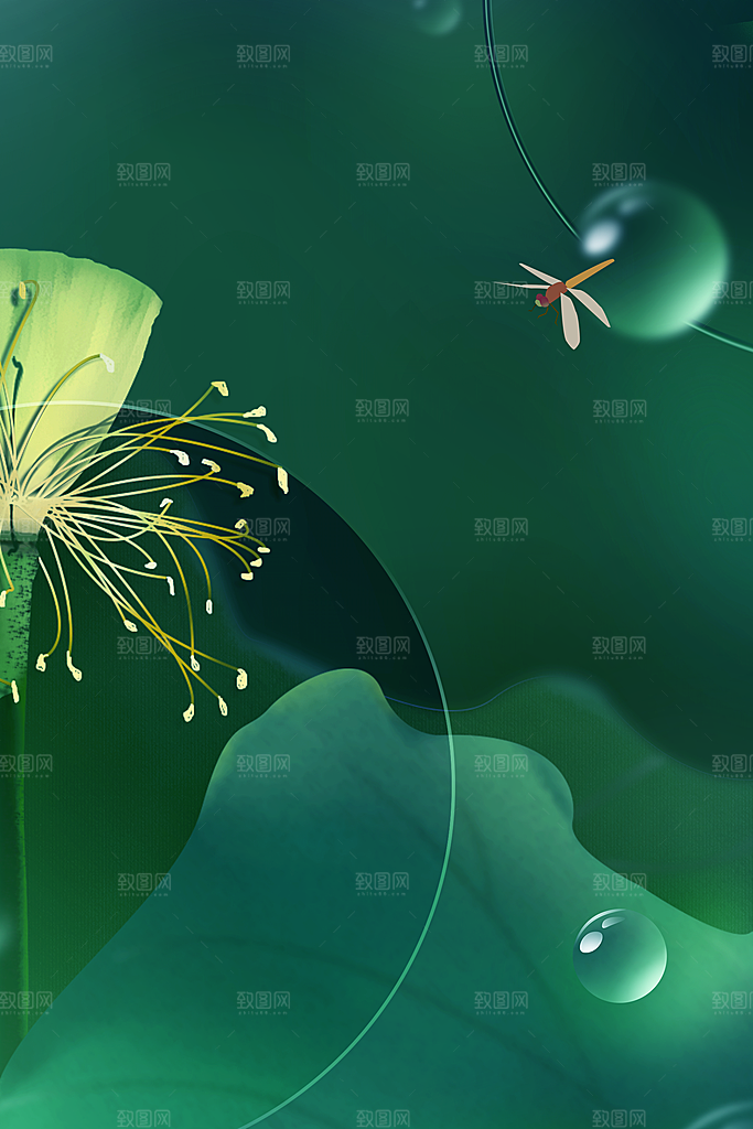 二十四节气节日背景插画海报