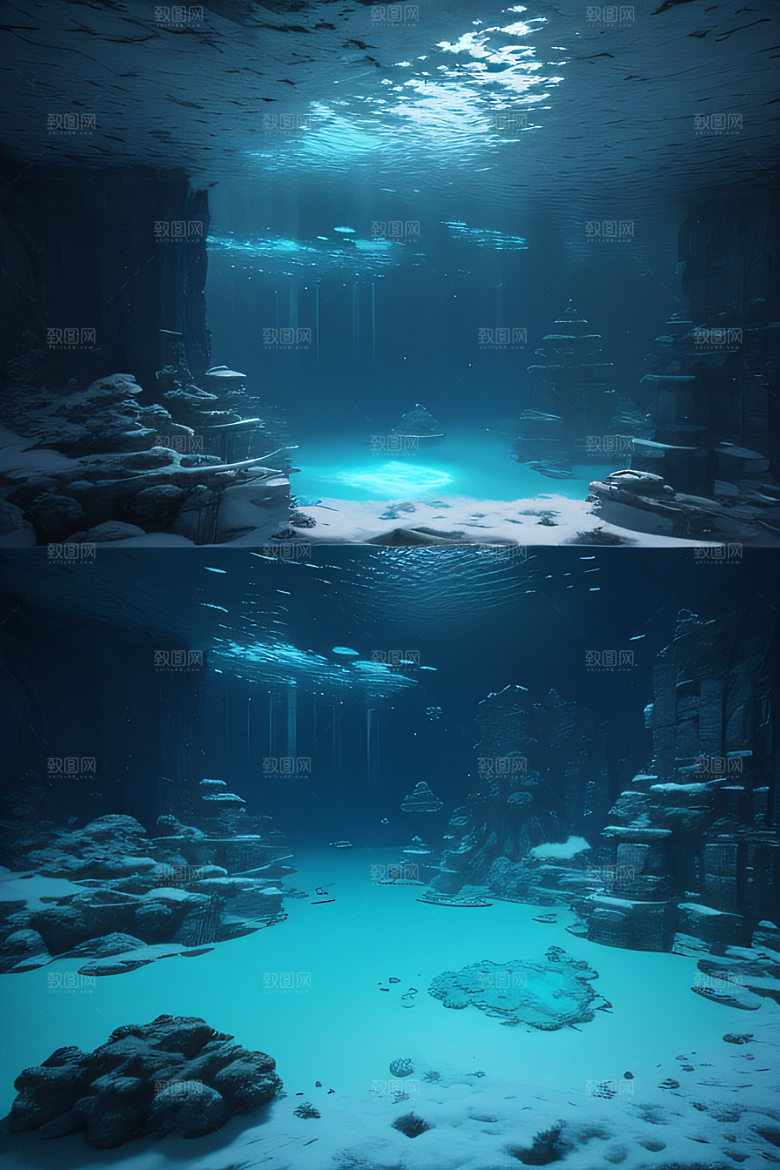 蓝色湖泊的建筑奇观高清8K画质尽显